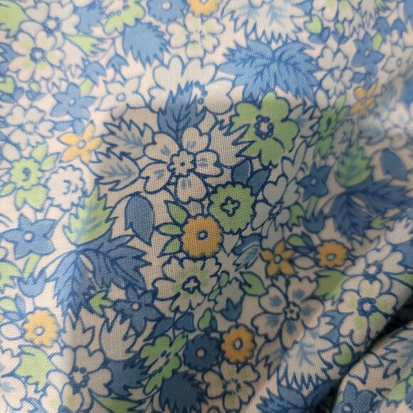 Vintage HukAPoo Gown Blue Floral Robe Prairie Country House Coat Maxi Size Small - Picture 9 of 14